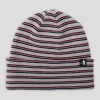 Pass~Port Organic Cotton Stripe Knit Beanie - Light Blue Multi
