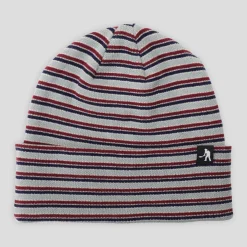 Pass~Port Organic Cotton Stripe Knit Beanie - Light Blue Multi