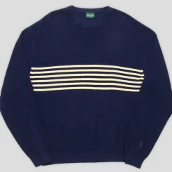 Pass~Port Organic Cotton Stripe Knit Sweater - Navy / Cream