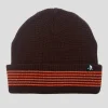 Pass~Port Organic Cotton Stripe Knit Beanie - Chocolate / Orange