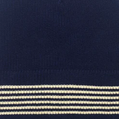 Pass~Port Organic Cotton Stripe Knit Beanie - Navy / Cream