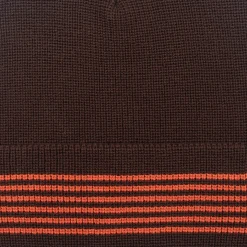 Pass~Port Organic Cotton Stripe Knit Beanie - Chocolate / Orange