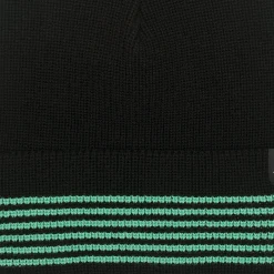 Pass~Port Organic Cotton Stripe Knit Beanie - Black / Green