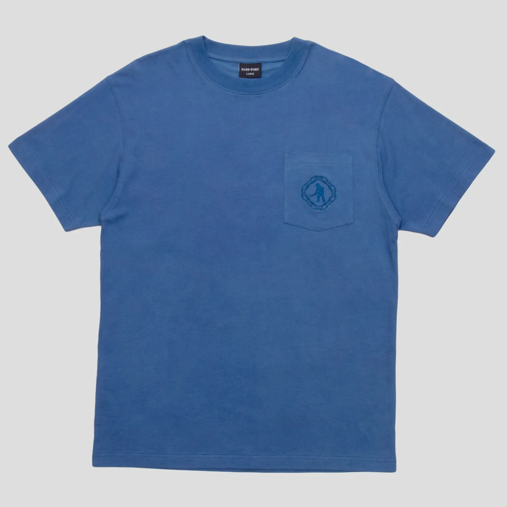 Pass~Port Organic Embroidery Pocket Tee - Royal Blue
