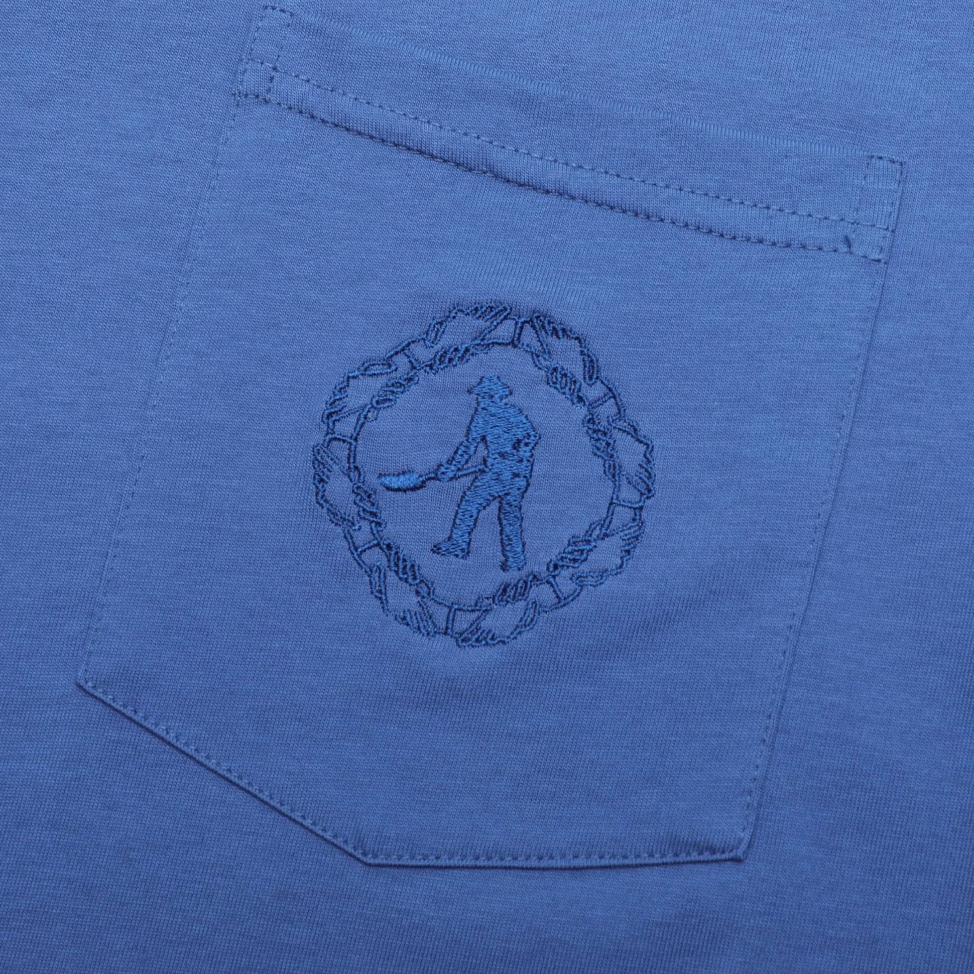 Pass~Port Organic Embroidery Pocket Tee - Royal Blue