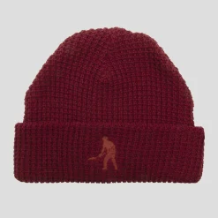 Pass~Port Organic Waffle Knit Beanie - Maroon