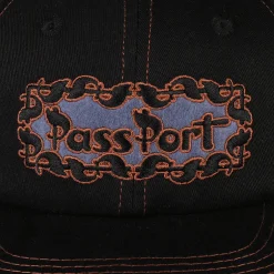 Pass~Port Pattoned Casual Cap - Black