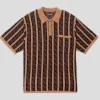 Pass~Port Pattoned Knit Polo - Caramel