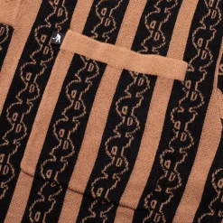 Pass~Port Pattoned Knit Polo - Caramel