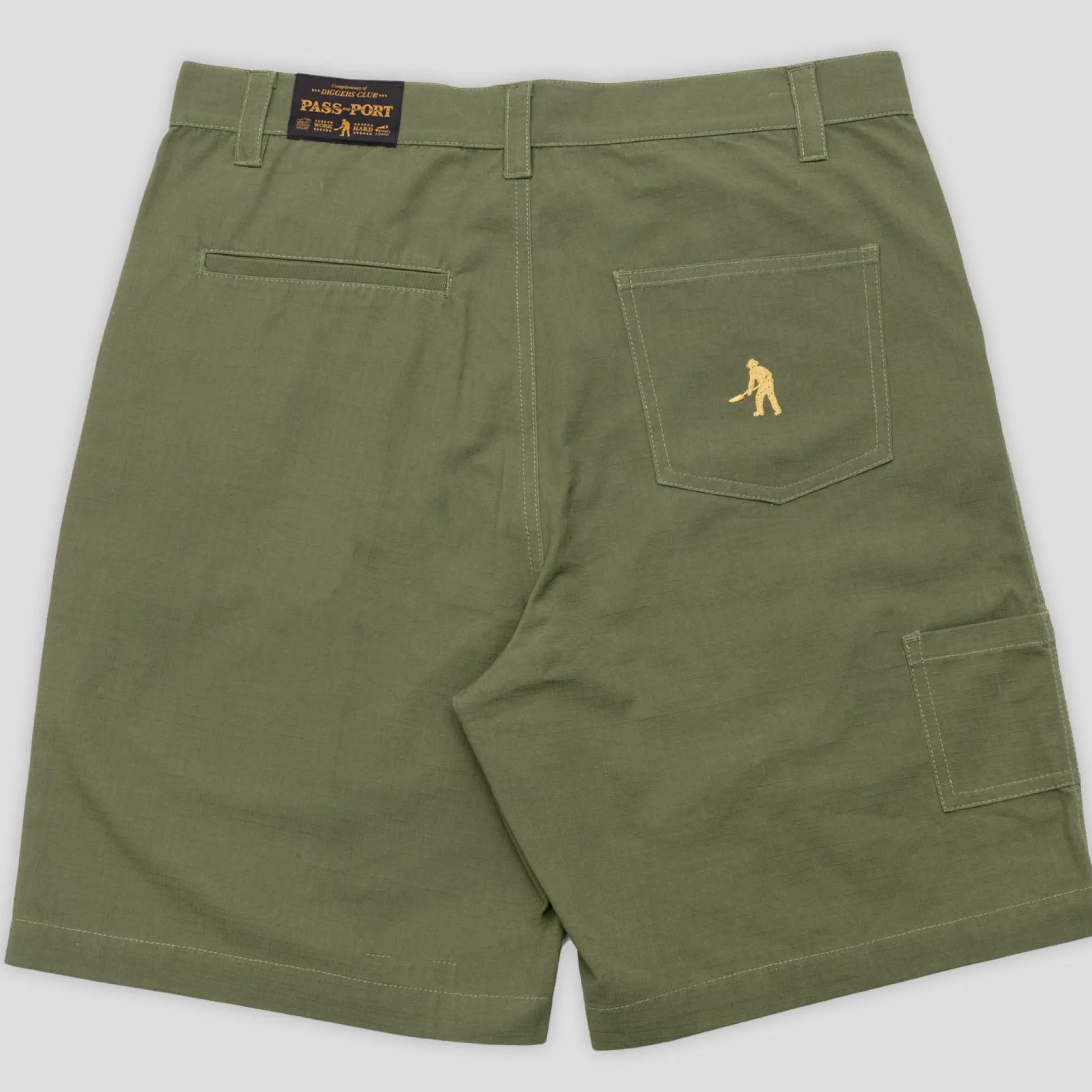 Pass~Port Ripstop Double Knee Diggers Club Short - Moss