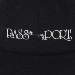 Pass~Port Stem Logo Woollen Casual Cap - Black
