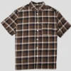 Pass~Port Stem Workers Check Shirt Short-Sleeve - Brown