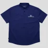 Pass~Port Thistle Embroidery AG Shirt Short Sleeve - Navy