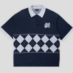 Pass~Port Tilde Stamp Knit Polo - Navy
