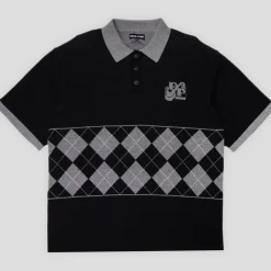 Pass~Port Tilde Stamp Knit Polo - Black