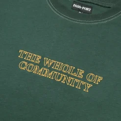 Pass~Port Whole of Community Embroidery Organic Tee - Forest Green