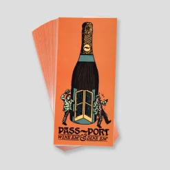 Pass~Port Wine Em Dine Em Sticker