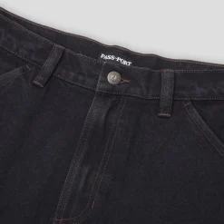 Pass~Port Workers Club Denim Jean - Washed Black / Brown Stitch
