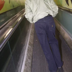 Pass~Port Workers Club Denim Jean - Washed Black / Brown Stitch