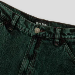 Pass~Port Workers Club Denim Jean - Dark Green Over-Dye