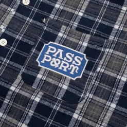 Pass~Port Yearbook Logo Workers Flannel - Navy