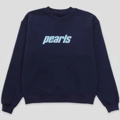 Pearls Skateboards OG Logo Crewneck - Navy / Sky Blue