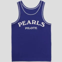 Pearls Skateboards Pilote Tank Singlet - Mid Blue