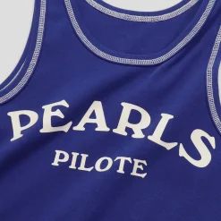 Pearls Skateboards Pilote Tank Singlet - Mid Blue
