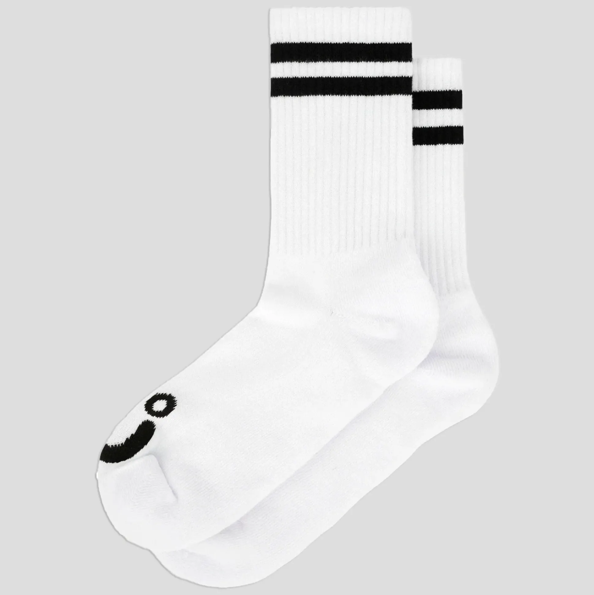Polar Skate Co. Rib Happy Sad Socks - White