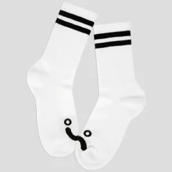 Polar Skate Co. Rib Happy Sad Socks - White