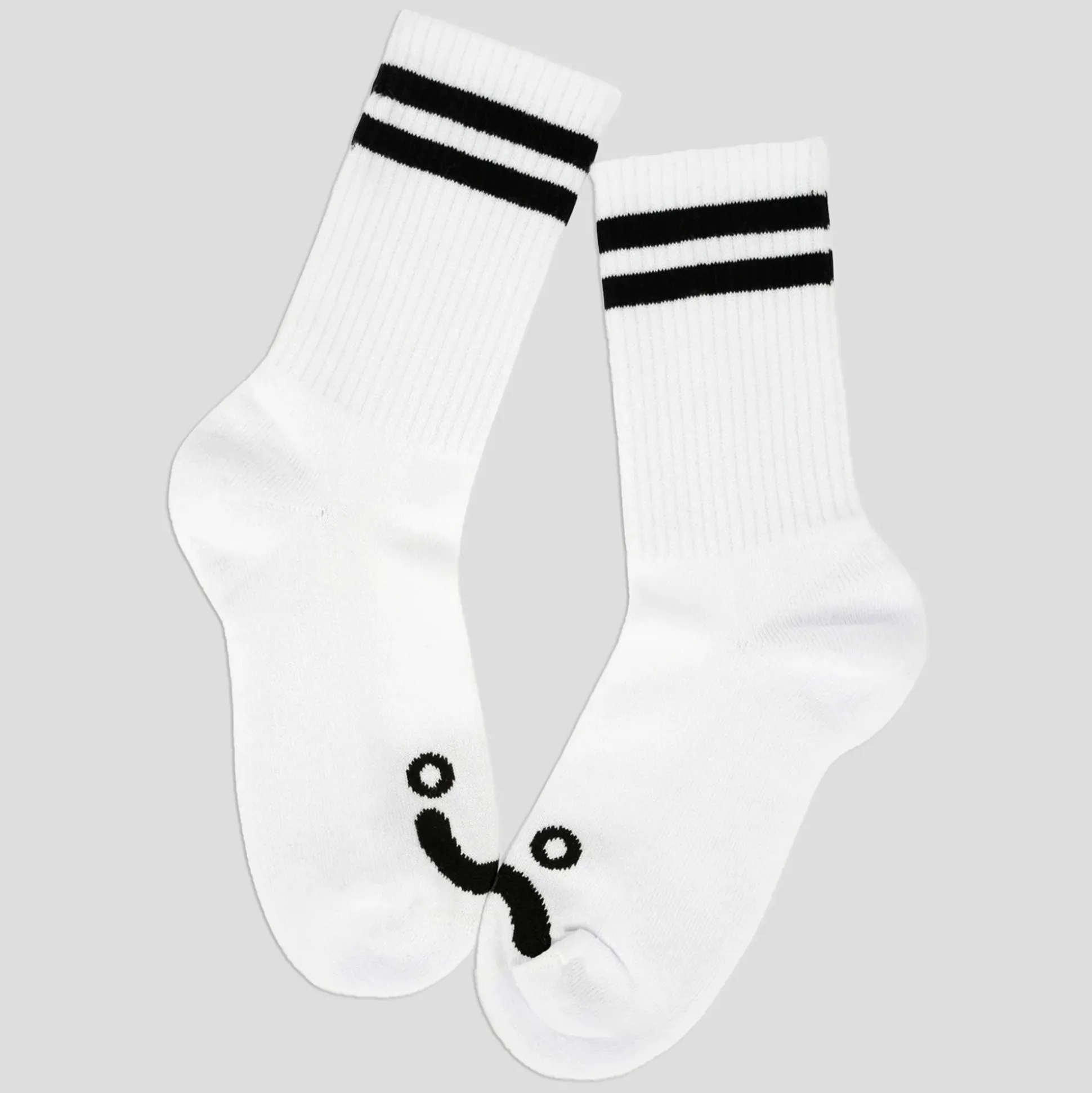 Polar Skate Co. Rib Happy Sad Socks - White