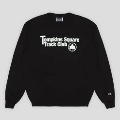 Quartersnacks Track Club Champion Crewneck - Black