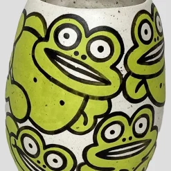 Rittle Frog Vase - Green / Black