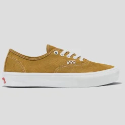 Vans Skate Authentic Shoe - Leather Golden Brown / White